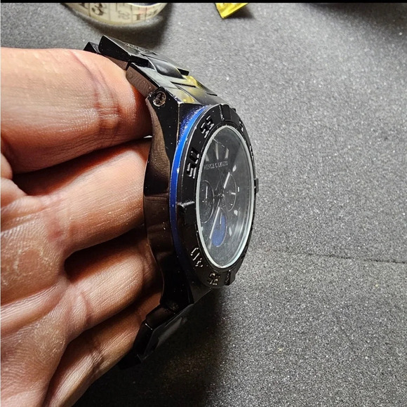 Vince Camuto Quartz Watch VC/1009BLBK The Master Blue Aluminum Black Ion-Plated - Picture 5 of 10